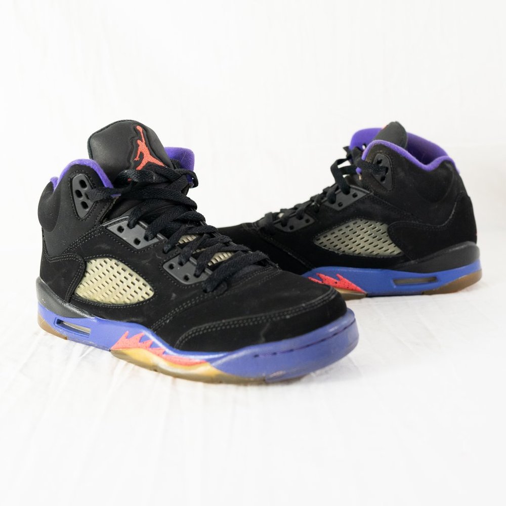 Nike Air Jordan 5 Retro GG 'Raptors' US Size 6.5Y 440892-017 2016 Black Purple